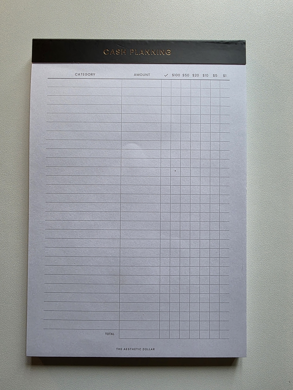 The Aesthetic Dollar Cash Planning Notepad - Black & White